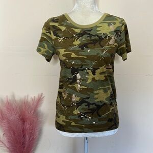 J.crew • camo glitter splattered collectors tee